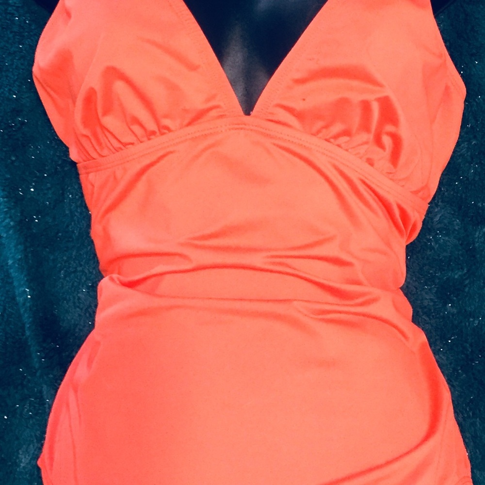Bright Orange one piece swimsuit size XL